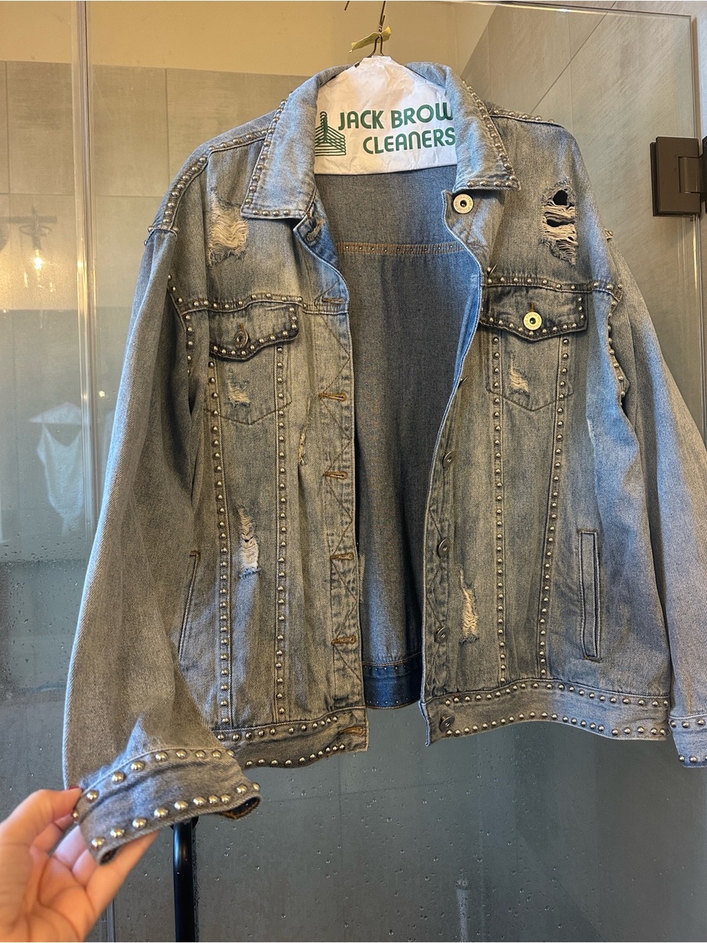 Denim Studded Detail Jacket